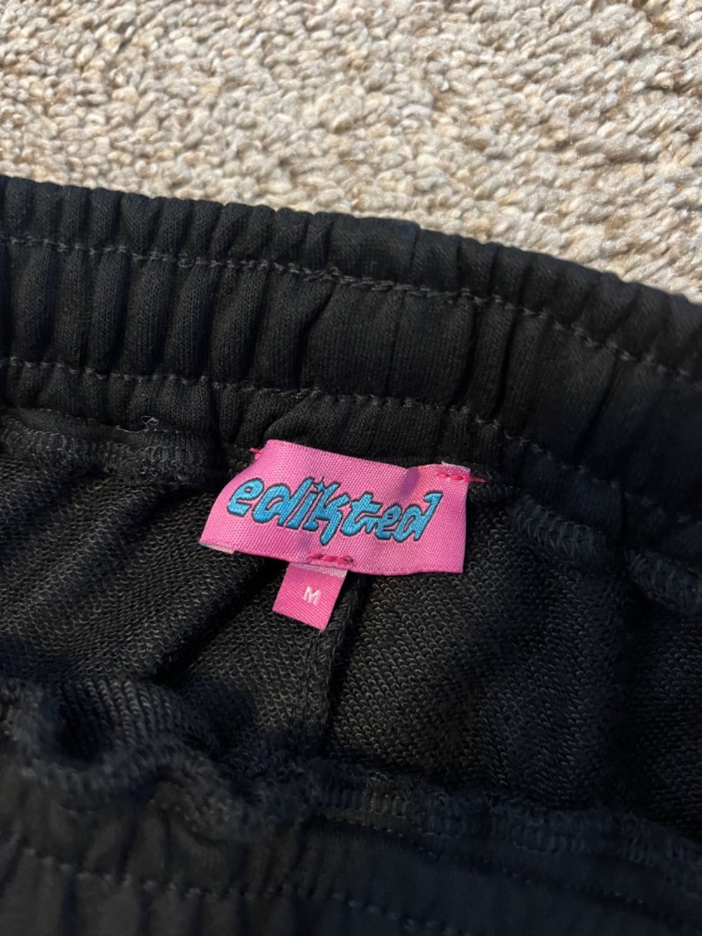 Edikted Black Wide-Leg Drawstring Sweatpants - Picture 2 of 7